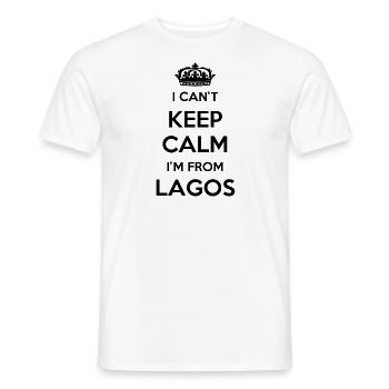 Je ne peux pas rester calme, je viens de Lagos - T-shirt homme - blanc - Devant - AI Model Male 178 dark (178cm)