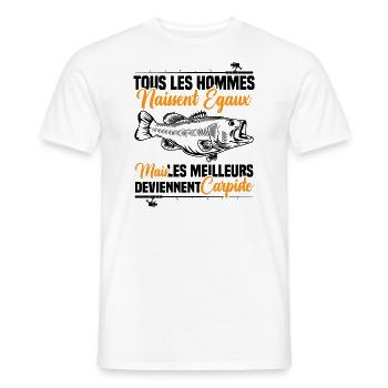 Les meilleurs deviennent carpiste - T-shirt homme - blanc - Devant - AI Model Male 178 dark (178cm)