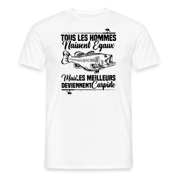Les meilleurs deviennent carpiste - T-shirt homme - blanc - Devant - AI Model Male 178 dark (178cm)