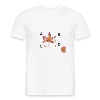 Les quatre première lettres Alphabétique - T-shirt homme - blanc - Devant - AI Model Male 178 dark (178cm)