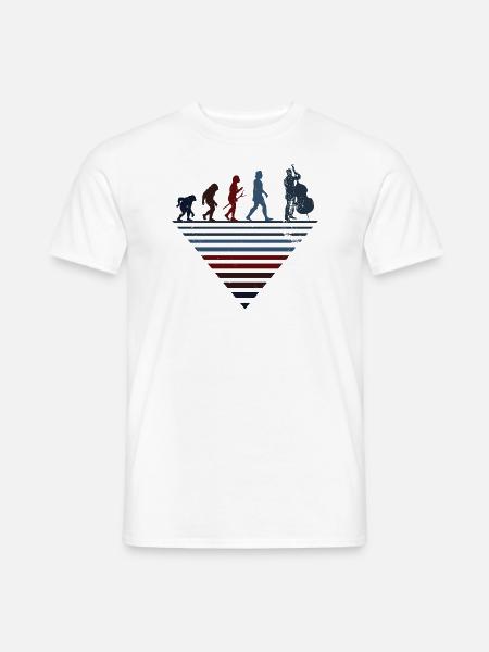 Menschliche Evolution - Vintage Cello - Männer T-Shirt - Weiß