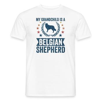 Mon petit-fils est un berger belge - T-shirt homme - blanc - Devant - AI Model Male 178 dark (178cm)