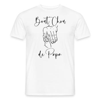Cadeau Naissance Bébé Bout'Chou De Papa - T-shirt homme - blanc - Devant - AI Model Male 178 dark (178cm)