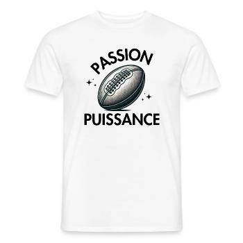 Rugby Passion Puissance - T-shirt homme - blanc - Devant - AI Model Male 178 dark (178cm)