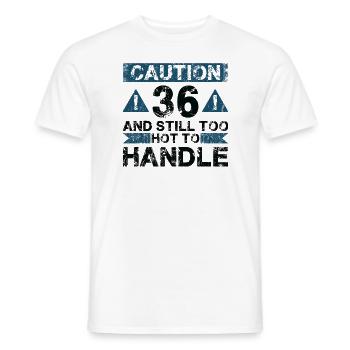 36 Too Hot to Act - 36th Birthday - Men's T-Shirt - white - Front - AI Model Male 178 dark (178cm)