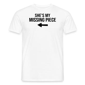 Ma pièce manquante Mon énigme - Paire - T-shirt homme - blanc - Devant - AI Model Male 178 dark (178cm)