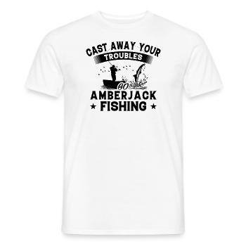 Wegwerfen - Fisch Amberjack - Männer T-Shirt - Weiß - Vorne - AI Model Male 178 dark (178cm)