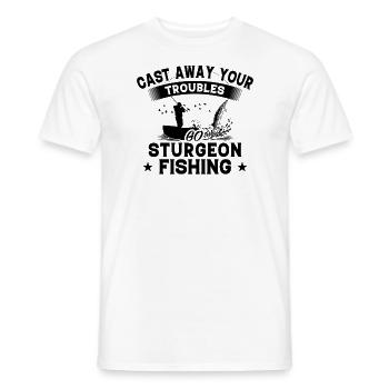 Pouring away - Fish sturgeon - Men's T-Shirt - white - Front - AI Model Male 178 dark (178cm)