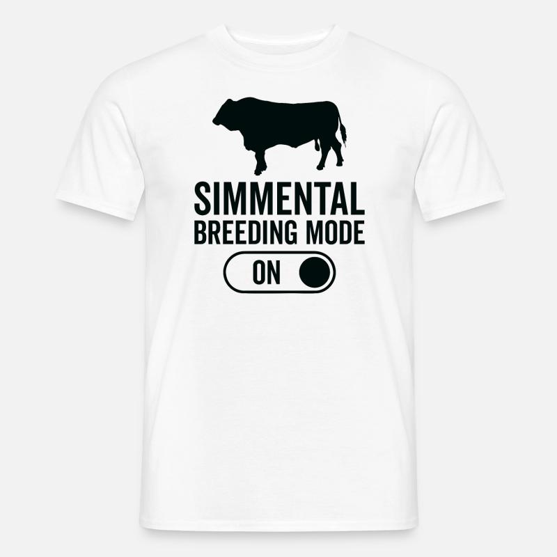 Mode d’élevage des vaches activé - SIMENTAL - T-shirt homme - blanc