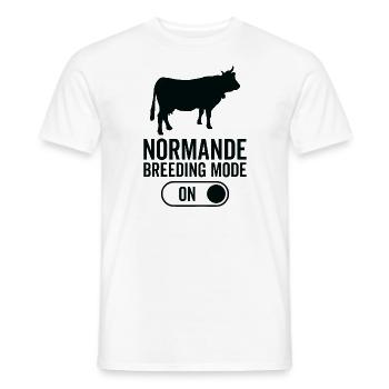 Mode d’élevage de vaches activé - Normande - T-shirt homme - blanc - Devant - AI Model Male 178 dark (178cm)