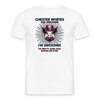 Cochon Papa Maman - Fermier Chester White - T-shirt homme - blanc - Devant - AI Model Male 178 dark (178cm)