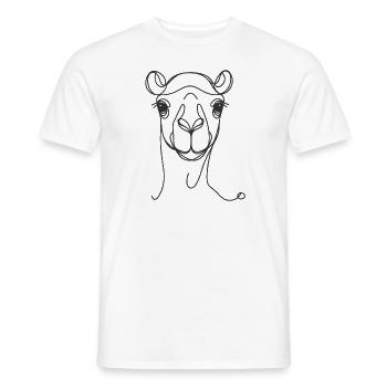 Line Art Papa Maman - Camel - T-shirt homme - blanc - Devant - AI Model Male 178 dark (178cm)