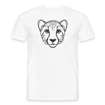Line Art Papa Maman - Guépard - T-shirt homme - blanc - Devant - AI Model Male 178 dark (178cm)
