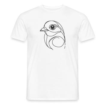 Line Art Dad Mom - Bird - Men's T-Shirt - white - Front - AI Model Male 178 dark (178cm)