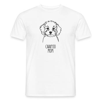 Maman au trait - Cavapoo - T-shirt homme - blanc - Devant - AI Model Male 178 dark (178cm)