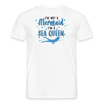 No Mermaid I'm a Sea Queen - Ocean - Men's T-Shirt - white - Front - AI Model Male 178 dark (178cm)