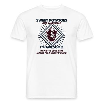 Les patates douces sont excellentes - Mama Dad - T-shirt homme - blanc - Devant - AI Model Male 178 dark (178cm)