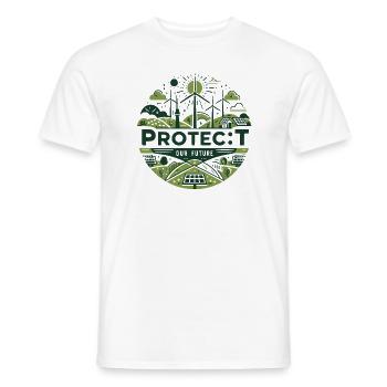 Protect Our Future Sustainability Art - Men's T-Shirt - white - Front - AI Model Male 178 dark (178cm)