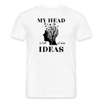 My Head Is Full Of New Ideas Funny Design - Men's T-Shirt - white - Front - AI Model Male 178 dark (178cm)