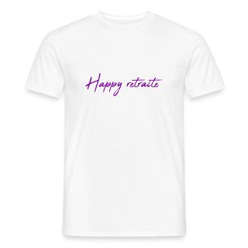 RETRAITE. RETRAITE. RETRAITEE. BONNE RETRAITE - T-shirt homme - blanc - Devant - AI Model Male 178 dark (178cm)