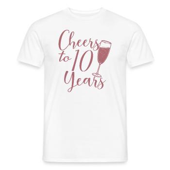 10. Hochzeitstag Männer Frauen Ehepaar - Männer T-Shirt - Weiß - Vorne - AI Model Male 178 dark (178cm)