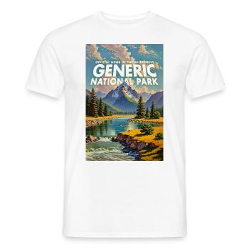 Generic National Park Postcard - Men's T-Shirt - white - Front - AI Model Male 178 dark (178cm)