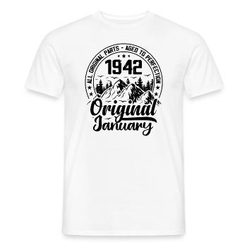 1942 janvier Original 82 Ans cadeau Anniversaire - T-shirt homme - blanc - Devant - AI Model Male 178 dark (178cm)