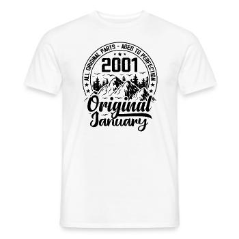 2001 January Original 23 Year Anniversary Gift - Men's T-Shirt - white - Front - AI Model Male 178 dark (178cm)