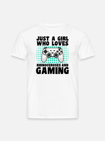Gamer and Rhinoceros: Video Games and Power - Men's T-Shirt - white