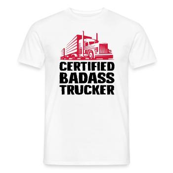 Certified badass trucker - Men's T-Shirt - white - Front - AI Model Male 178 dark (178cm)