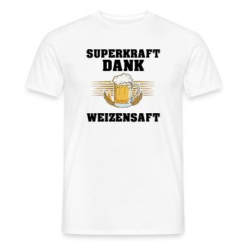 Superkraft Dank Weizensaft Lustiger Bier Spruch - Männer T-Shirt - Weiß - Vorne - AI Model Male 178 dark (178cm)