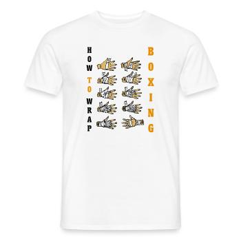 How to Wrap Boxing Bandagen Boxen Motiv Kampfsport - Männer T-Shirt - Weiß - Vorne - AI Model Male 178 dark (178cm)