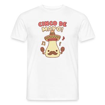 Cute Mayonnaise Cinco De Mayo Funny Pun - Men's T-Shirt - white - Front - AI Model Male 178 dark (178cm)