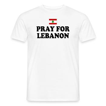 Pray for lebanon - T-shirt homme - blanc - Devant - AI Model Male 178 dark (178cm)