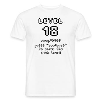 Stufe 18 Jahre alt - Männer T-Shirt - Weiß - Vorne - AI Model Male 178 dark (178cm)