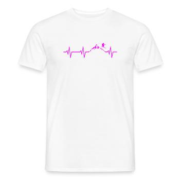 Ski Heartbeat Mountains Ski ECG Cadeau Tshirt - T-shirt homme - blanc - Devant - AI Model Male 178 dark (178cm)