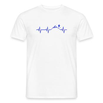 Ski Heartbeat Mountains Ski ECG Cadeau Tshirt - T-shirt homme - blanc - Devant - AI Model Male 178 dark (178cm)