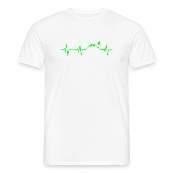 Ski Heartbeat Mountains Ski ECG Cadeau Tshirt - T-shirt homme - blanc - Devant - AI Model Male 178 dark (178cm)