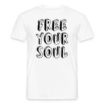 Free your soul - Men's T-Shirt - white - Front - AI Model Male 178 dark (178cm)
