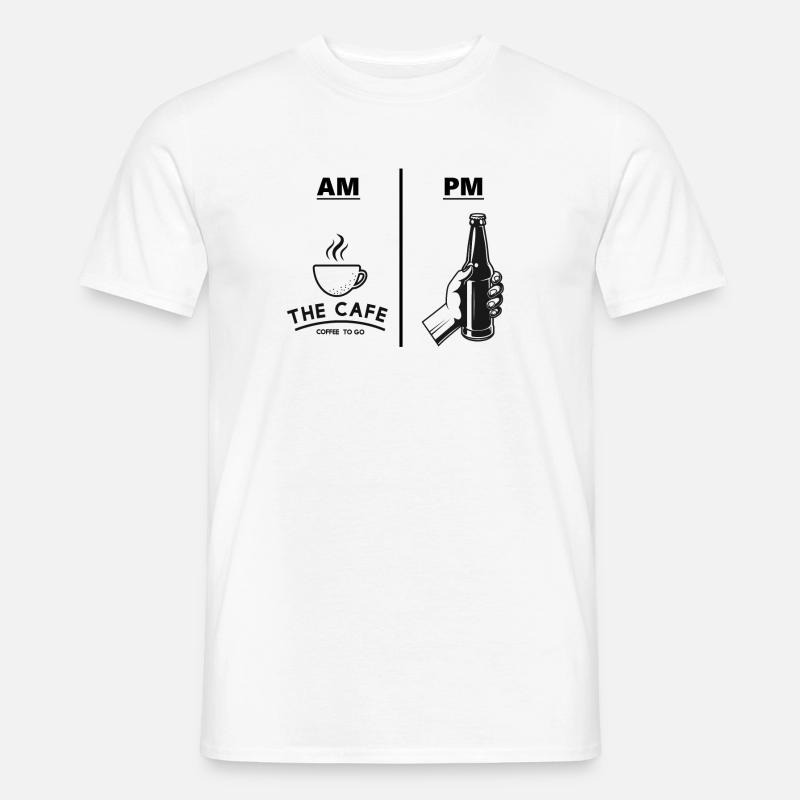 AM PM Kaffee Bier - Männer T-Shirt - Weiß