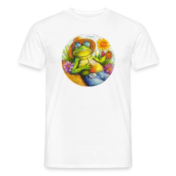 Funny Frog - Men's T-Shirt - white - Front - AI Model Male 178 dark (178cm)