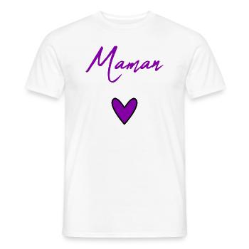 HAPPY BIRTHDAY. HEART. HAPPY MOTHER'S DAY. MOM. FEAST - Men's T-Shirt - white - Front - AI Model Male 178 dark (178cm)