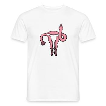 Uterus Zeigt Mittelfinger Gebärmutter Feministin - Männer T-Shirt - Weiß - Vorne - AI Model Male 178 dark (178cm)