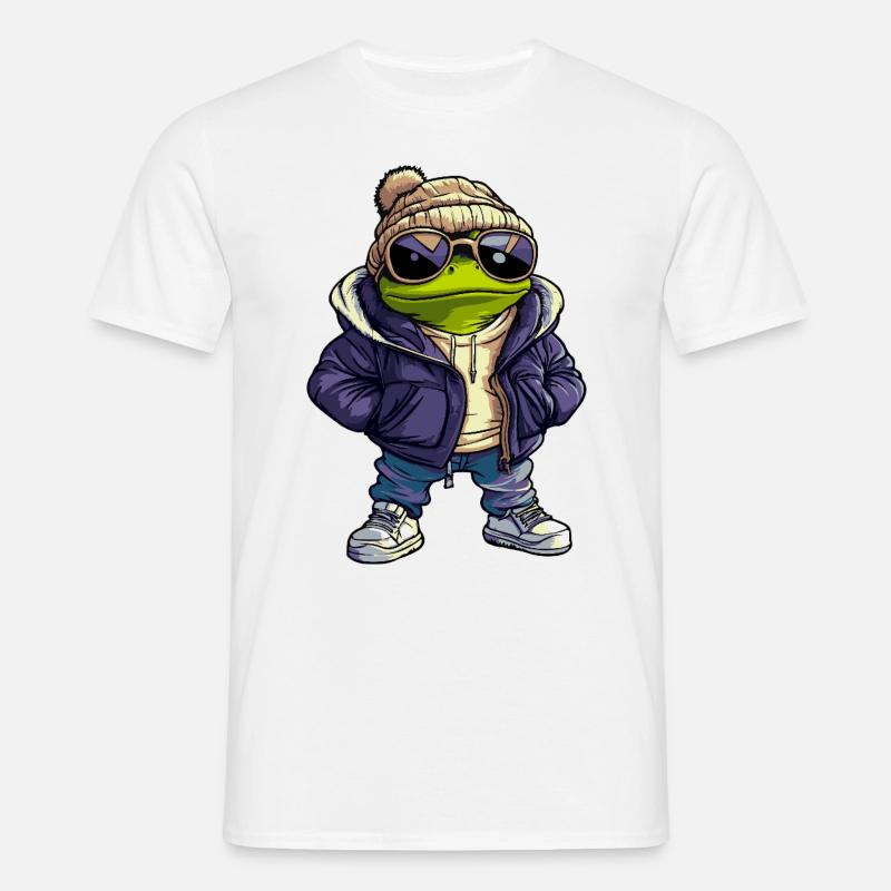 Frosch Cool Comic - Männer T-Shirt - Weiß