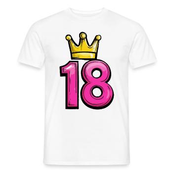 18 Zahl Krone - Männer T-Shirt - Weiß - Vorne - AI Model Male 178 dark (178cm)