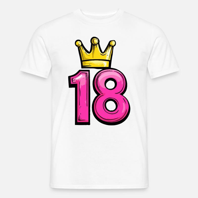 18 Numero Corona - T-shirt uomo - bianco
