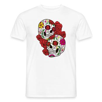 Crâne de sucre crâne crâne crâne Calavera Rose - T-shirt homme - blanc - Devant - AI Model Male 178 dark (178cm)
