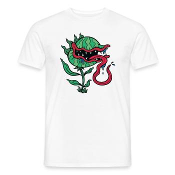 Carnivorous plant that wants to eat you. - Men's T-Shirt - white - Front - AI Model Male 178 dark (178cm)