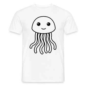 Jellyfish Comic Animal - Men's T-Shirt - white - Front - AI Model Male 178 dark (178cm)