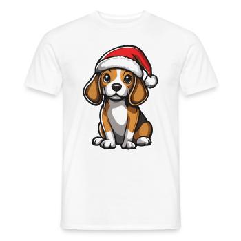 Beagle Hund Weihnachten Niedlich - Männer T-Shirt - Weiß - Vorne - AI Model Male 178 dark (178cm)